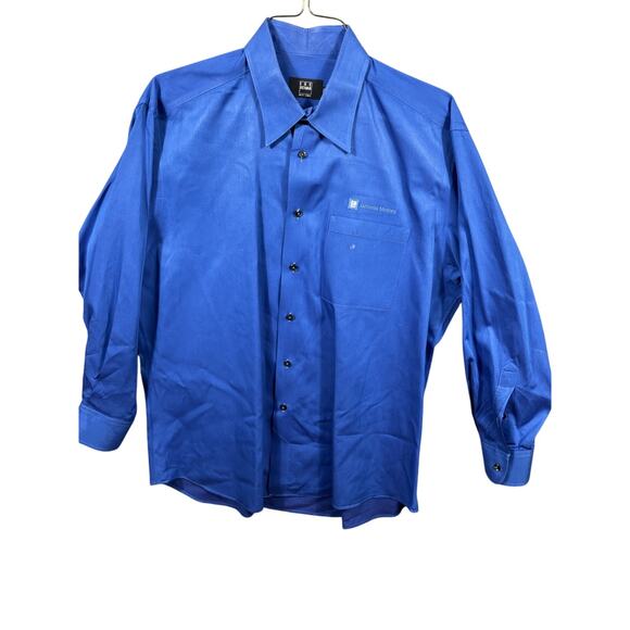 VTG General Motors Men's Shirt Size 34 16 1/2 Ike Behar New York BLUE